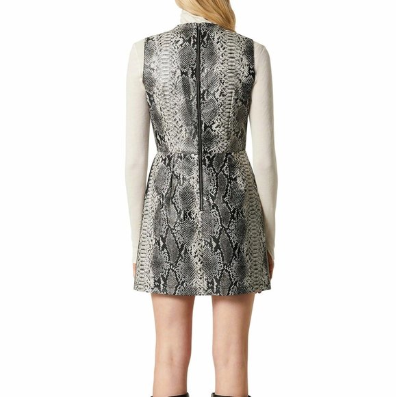 French Connection Womens Elias Reptile Dress Gray Snake Print Sleeveless size 12 - Picture 2 of 14